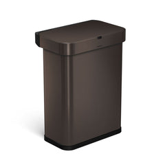  Simplehuman - Cubo de basura rectangular para cocina de 58  litros / 15.3 galones, a pedal, con dos compartimentos para reciclaje y  tapa de cierre suave, de acero inoxidable pulido : Hogar y Cocina